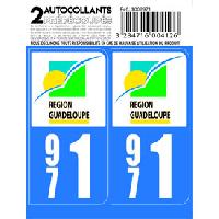 Stickers Plaques Immatriculation Autocollant departement 971 - GUADELOUPE -x2-