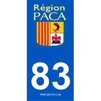Stickers Plaques Immatriculation Autocollants Region Departement 83 x2