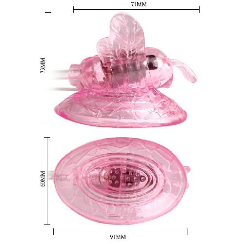 Stimulateur de Clitoris Vibrant et Aspirant rose 9cm - D6cm