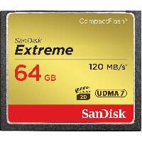 Stockage Externe Carte memoire Compact Flash Extreme Pro 64GB - SANDISK - 120Mbps