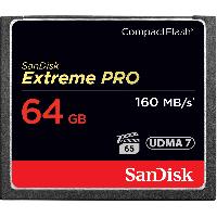 Stockage Externe Carte memoire Compact Flash Extreme Pro 64GB - SANDISK - 160Mbps