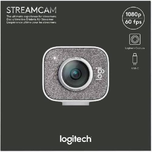 Webcam StreamCam - LOGITECH G - Webcam pour Streaming - YouTube et Twitch - Full HD 1080p - USB-C - Blanc