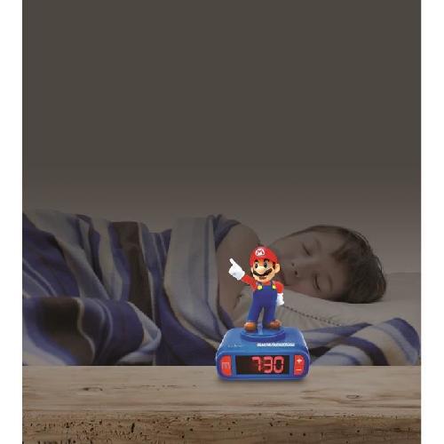 Reveil Enfant SUPER MARIO - Réveil digital avec veilleuse lumineuse en 3D et effets sonores - LEXIBOOK