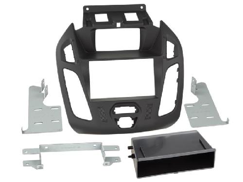 Supports Autoradio de Roger Support 2Din compatible avec Ford TourneoTransit Connect ap13 Avec ecran - vide poche - Noir