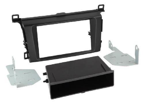 Supports Autoradio de Roger Support 2Din compatible avec Toyota RAV4 ap13 Avec vide poche - Noir