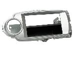 Supports Autoradio de Roger Support 2Din compatible avec Toyota Yaris 11-14 Avec vide poche - Argent