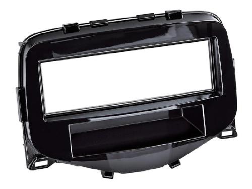 Supports Autoradio de Roger Support autoradio 1DIN compatible avec Citroen C1 Peugeot 108 Toyota Aygo ap14 Avec vide poche - Noir brillant