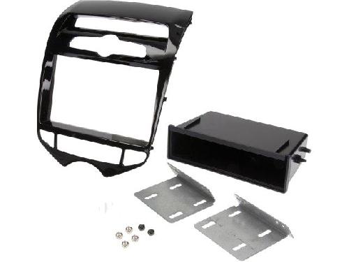 Supports Autoradio de Roger Support autoradio 1DIN compatible avec Hyundai ix20 10-15 - Noir brillant - avec climatisation automatique