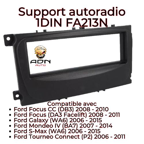 Facade autoradio Ford Support Autoradio 1Din FA213N ADNAuto compatible avec Ford 06-15 -voir liste- Noir ADNAuto +1 sticker offert