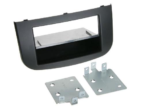 Supports Autoradio de Roger Support autoradio 2 DIN compatible avec Mitsubishi Colt 08-12 avec vide poche - Noir