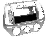 Supports Autoradio de Roger Support Autoradio compatible avec Hyundai i20 Avec vide poche - Argent