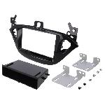 Support autoradio compatible avec Opel Adam ap12 Corsa E ap14 - Noir brillant - avec vide-poche