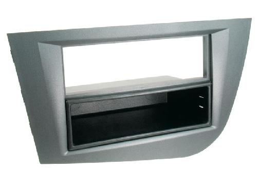 Supports Autoradio de Roger Support autoradio compatible avec Seat Leon 05-12 avec vide poche Argent Fonce