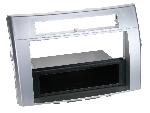 Supports Autoradio de Roger Support Autoradio compatible avec Toyota Corolla verso 04-09 - Argent 1din avec vide-poche