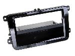 Supports Autoradio de Roger Support avec vide poche 2Din compatible avec Seat Skoda VW Noir brillant - voir liste