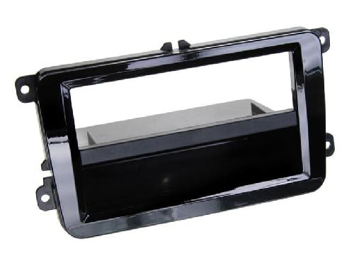 Supports Autoradio de Roger Support avec vide poche 2Din compatible avec Seat Skoda VW Noir brillant - voir liste