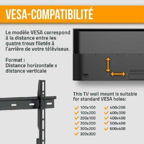 Fixation Tv - Support Tv - Support Mural Pour Tv Support Mural TV NANOOK - Ultra Plat - 32-55 Pouces - pour télés LCD et (O)LED - Noir