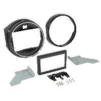 Supports Autoradio de Roger Facade autoradio 2DIN compatible avec BMW Mini ap14 Noir brillant