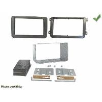 Supports Autoradio de Roger Kit 2 Din VW compatible avec SKODA SEAT AP05 Noir Laque Finition Noir