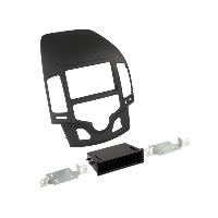 Supports Autoradio de Roger Kit Facade autoradio 2DIN compatible avec Hyundai i30 07-12 vide poche Noir Rubber touch Clim auto