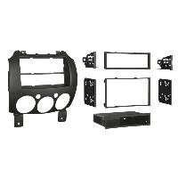 Supports Autoradio de Roger Kit Facade autoradio 2DIN compatible avec Mazda 2 ap07 Avec vide poche Noir