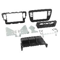 Supports Autoradio de Roger Kit Facade autoradio 2DIN compatible avec Seat Mii Skoda Citigo VW Up ap11 - Noir vide poche Clim manuelle