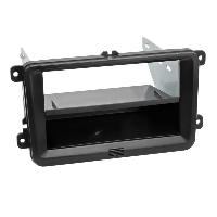 Supports Autoradio de Roger Kit Facade autoradio 2DIN compatible avec Seat Skoda VW ap03 Avec vide poche Noir