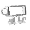 Supports Autoradio de Roger Kit Facade autoradio 2DIN compatible avec Toyota Yaris 11-14 Argent