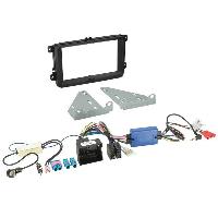 Supports Autoradio de Roger Kit Installation autoradio + adaptateur antenne + CAV compatible avec VW Seat Skoda ap03 noir