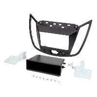 Supports Autoradio de Roger Kit support 2Din compatible avec Ford C-MAX DXA ap10 Avec vide poche - Gris fonce