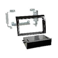 Supports Autoradio de Roger Kit Support autoradio 2DIN compatible avec Citroen Fiat Peugeot ap06 Avec vide-poche Noir brillant