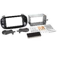 Supports Autoradio de Roger Kit Support Autoradio compatible avec Fiat 500 et 500C Noir brillant