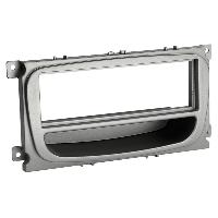 Supports Autoradio de Roger Support 1Din Argent compatible avec Ford Focus Galaxy Mondeo S-Max ap07 Avec vide poche Argent