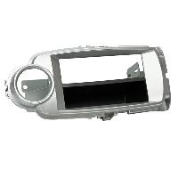 Supports Autoradio de Roger Support 2Din compatible avec Toyota Yaris 11-14 Avec vide poche - Argent