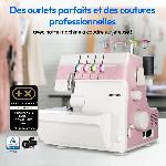 Machine A Coudre Surjeteuse - MEDION - SO 90 - 91W - Type d'aiguille 11. 14. 16 - 1200 tr/min - LED - Rose