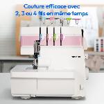 Machine A Coudre Surjeteuse - MEDION - SO 90 - 91W - Type d'aiguille 11. 14. 16 - 1200 tr/min - LED - Rose