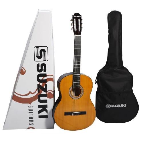 SUZUKI Guitare classique 3-4 finition naturelle avec housse de protection