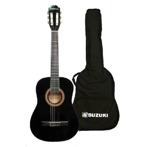 SUZUKI Guitare classique 3-4 finition noire avec housse de protection