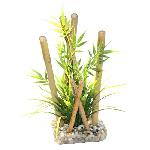 SYDECO Bambou large plantes - Decoration bambou plantes + support pour Aquarium
