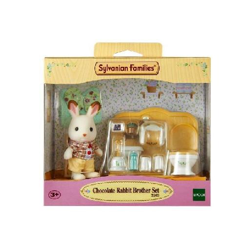 Figurine Miniature - Personnage Miniature SYLVANIAN FAMILIES - 5015 - Frere Lapin Chocolat et Toilettes - Village - Mixte - 3 ans+