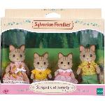 Figurine Miniature - Personnage Miniature SYLVANIAN FAMILIES - 5180 - Famille Chat Tigre - Les Familles - Articulée et Habillée - A partir de 3 ans