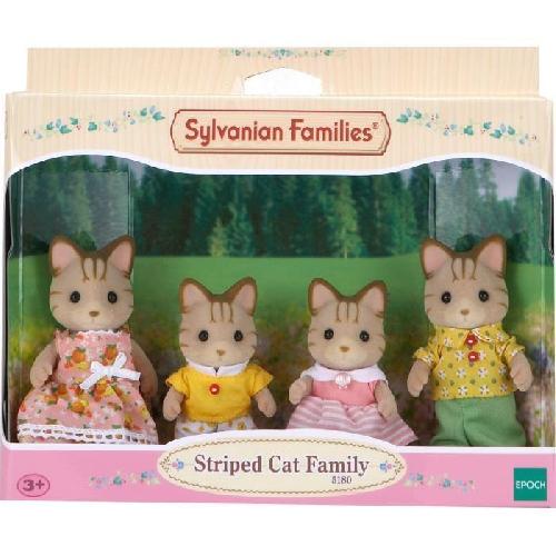 Figurine Miniature - Personnage Miniature SYLVANIAN FAMILIES - 5180 - Famille Chat Tigre - Les Familles - Articulée et Habillée - A partir de 3 ans