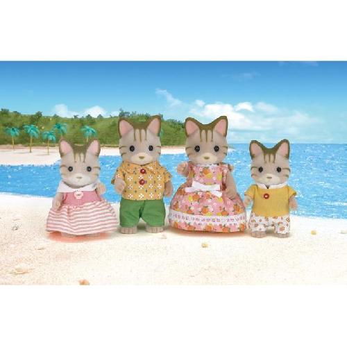 Figurine Miniature - Personnage Miniature SYLVANIAN FAMILIES - 5180 - Famille Chat Tigre - Les Familles - Articulée et Habillée - A partir de 3 ans