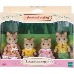 Figurine Miniature - Personnage Miniature SYLVANIAN FAMILIES - 5180 - Famille Chat Tigre - Les Familles - Articulée et Habillée - A partir de 3 ans