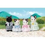 Figurine Miniature - Personnage Miniature SYLVANIAN FAMILIES - 5181 - Famille Chat Bicolore - Articulée et Habillée - A partir de 3 ans