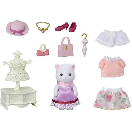 Figurine Miniature - Personnage Miniature SYLVANIAN FAMILIES - 5461 - La valisette de mode et grande soeur chat persan - Le village