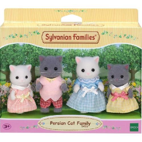 Poupee SYLVANIAN FAMILIES - Famille chat persan - 4 personnages articulés et habillés - Pour enfants a partir de 3 ans