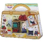 Figurine Miniature - Personnage Miniature SYLVANIAN FAMILIES - La valisette de mode et grande soeur chat bicolore