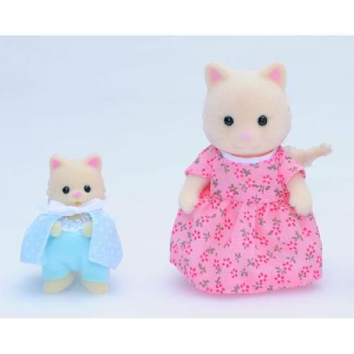 Poupee SYLVANIAN FAMILIES - Set Le nouveau venu - Couffin a bascule et figurines chat creme - PReT A JOUER