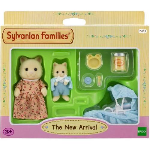 Poupee SYLVANIAN FAMILIES - Set Le nouveau venu - Couffin a bascule et figurines chat creme - PReT A JOUER